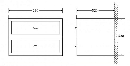 Тумба с раковиной BelBagno Dublin 75 см Bianco Lucido