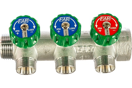 Регулируемый коллектор с 3 отводами FAR 1" М24х19 FK 3850 C1