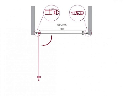 Душевая дверь BelBagno ETNA-B-1-70-C-Cr 70x195 прозрачная