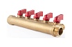 Коллектор с шаровыми кранами PROFACTOR в/н 3/4" х 5 вых 1/2"нар PF MV 264.5