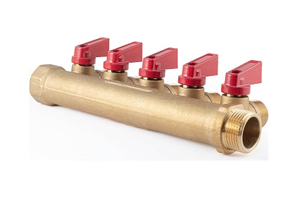 Коллектор с шаровыми кранами PROFACTOR в/н 3/4" х 5 вых 1/2"нар PF MV 264.5