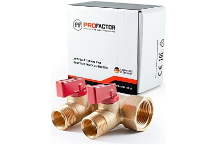Коллектор с шаровыми кранами PROFACTOR в/н 3/4" х 2 вых 1/2"нар PF MV 264.2