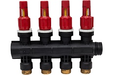 Коллектор с расходомерами UPONOR Vario Plus пластиковый, выходы 4х3/4, евроконус 1030584