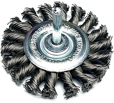 Щетка диск жгут Lessmann Д75x12, STA 0.50 мм, хвостовик 6 мм 417198