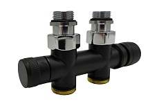 Узел нижнего подключения SR Rubinetterie прямой 1/2&quot;х3/4&quot;Е Чёрный матовый 0682-1500VCES