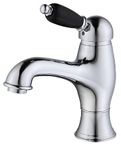 Смеситель для раковины Caprigo Adria-Uno Black 02B-520-CRM с донным клапаном, хром/черный