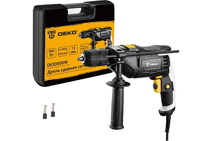 Сетевая ударная дрель с быстрозажимным патроном Deko DKID850W в кейсе 063-4326