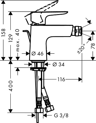 Смеситель для биде Hansgrohe Talis E 71720000