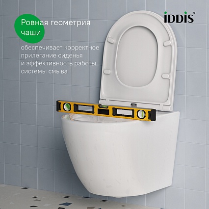 Унитаз подвесной IDDIS Blanco Q безободковый BLQNDSEI25 белый смыв Торнадо
