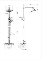 Душевая стойка Wonzon&Woghand Plate WW-C3017-A-MB термостат, черный матовый