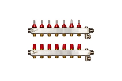 Коллекторы Danfoss SSM-7F с расходомерами 7 контуров 088U0757