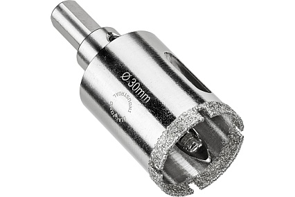 Коронка алмазная по керамограниту и керамике с центрирующим сверлом 30 мм Diamond Industrial DIDCSC030