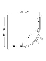 Душевой уголок AQUAme AQM3801F-9 90x90 прозрачный, хром