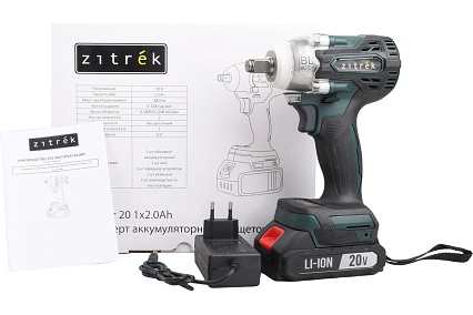 Гайковерт аккумуляторный бесщеточный Zitrek Crusher 20, 20В, 300 Нм, 1x2.0Ач 085-1021