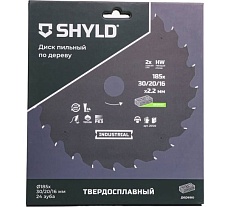 Пильный диск SHYLD по дереву твердосплавный 185x30/20/16 мм, 24 зуба 6692463