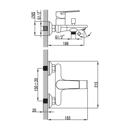 Смеситель для ванны Iddis Edifice EDISB00i02WA