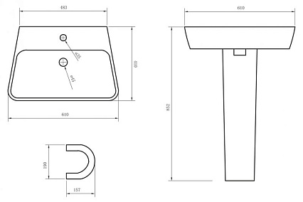 Раковина BelBagno Romina BB121L 61 см