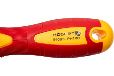 Изолированная крестовая отвертка Hoegert Technik PH1, 80 мм, 1000 V, сталь S2 HT1S922