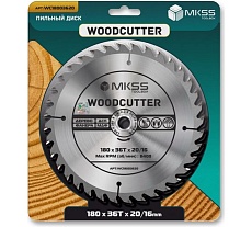 Диск пильный по дереву MKSS Toolbox Woodcutter WC1800 180x36Тх20/16 мм WC18003620