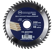 Диск пильный твердосплавный Basis (200х32/30/25.4 мм; 48 зубов) MONOGRAM 086-877