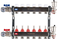 Коллектор из нержавеющей стали Rommer в сборе, с расходомерами, 6 выходов Rms-1210-000006 RG0091LAMEVDUS