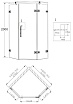 Душевой уголок Grossman Status ST-90RGD 90x90 пятиугольный, золото