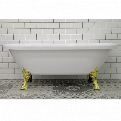 Акриловая ванна Радомир Леонесса 175x80 на ножках "лилия" золото