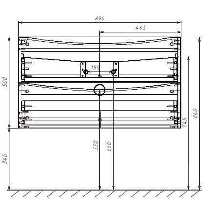 Тумба с раковиной Vincea Mia 90 см (под раковину VCB-3M900) V.Oak