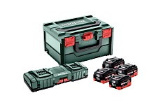 Комплект базовый аккумулятор 4 шт, 18В/10А*ч/LiHD и быстрозарядное устройство ASC145DUO Metabo 685143000