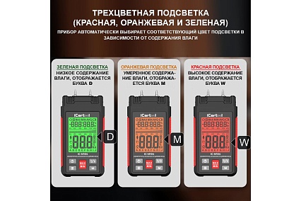Электронный измеритель влажности древесины iCartool гигрометр IC-M104