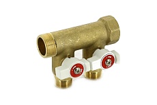 Коллектор НВ 1 2х1/2 Н 40мм с кранами Uni-Fitt 424G4220