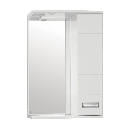 Зеркальный шкаф Style Line Ирис 55x83 см с подсветкой, белый ЛС-00000018