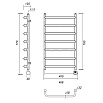 Полотенцесушитель электрический Domoterm Стефано П7 400x700 ER, ТЭН справа, хром