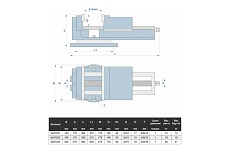 Станочные тиски 160мм, поворотные, с открытым винтом, серия QB Griff b241202