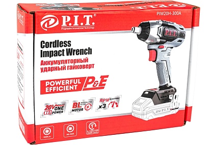 Ударный бесщеточный аккумуляторный гайковерт P.I.T. PIW20H-300A