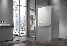 Душевая перегородка Vincea Walk-In VSW-1H900MRG 90x200 брашированное золото, зеркальное