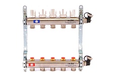 Коллекторная группа Uni-Fitt 1х3/4, 5 выходов, с регулировочными и термостатическими вентилями, нерж. сталь 451I4305