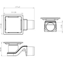 Душевой трап Timo Basic BD110-S50R 11 см с решеткой сталь