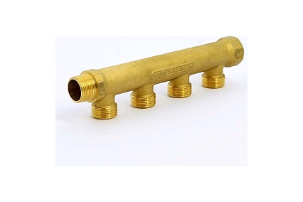 Коллектор Tiemme 4 отвода, 3/4"х3/4(18) евроконус (латунь) 1910022 / 1883G180504