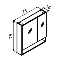 Зеркальный шкаф Orka Knidos 75x78, Legnano 3001001