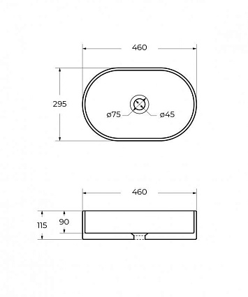 Раковина Cezares CZR-6576 46 см белый