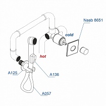 Смеситель WasserKRAFT Naab A08657 с гигиеническим душем, хром