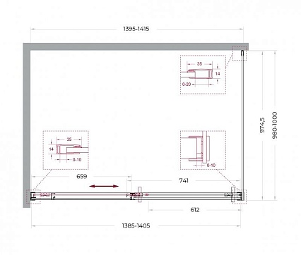 Душевой уголок BelBagno SOFT_CLOSE-1-AH-1-140/100-C-Cr 140x100 прозрачный, хром Душевой уголок BelBagno SOFT_CLOSE-1-AH-1-140/100-C-Cr 140x100 прозрачный, хром