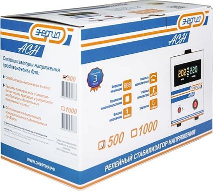 Стабилизатор с цифровым дисплеем Энергия АСН-500 Е0101-0112