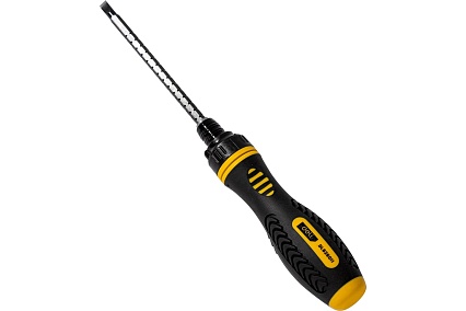 Двухсторонняя отвертка Deli DL626011 с трещоткой, PH2+SL6x180 мм 98383