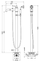 Напольный смеситель Timo Arisa 5300/03Y-CR с душем, черный матовый