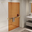 Душевая перегородка Vincea Walk-In VSW-1HR100GSG 100x200 матовое золото, янтарь