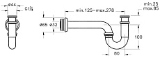 Сифон для мойки Vitra A45117EXP металлический