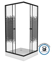 Душевой уголок Niagara Eco NG- 010-14Q BLACK 100x100 мозаика, с поддоном