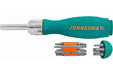 Трещоточная отверточная рукоятка с набором бит Jonnesway DR0119S